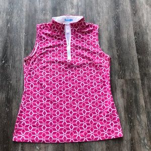 J. McLaughlin Pink Quarter ZIP Tank